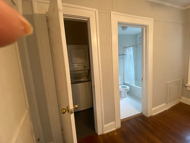 washer/dryer in bedroom walk in closet