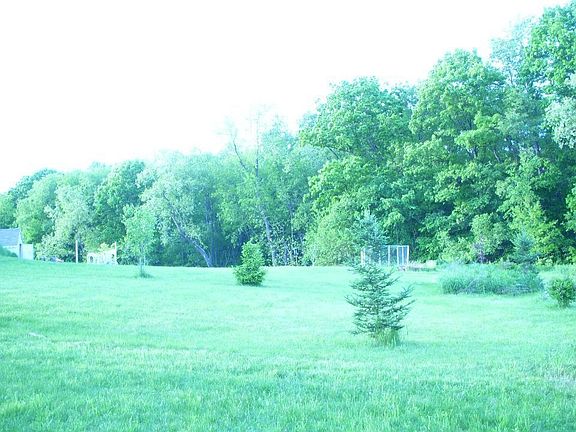 borders tiny trickling stream and woods