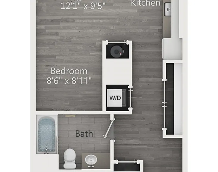 Studio (534 SF) Studio (534 SF)