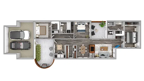 Floor plan C1 3 Bed 2 Bath
