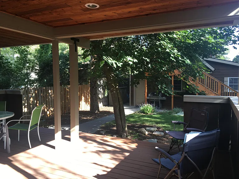 Back deck and Backyard