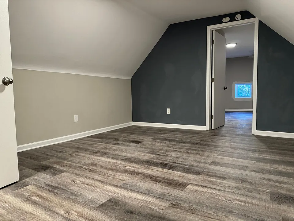 Living room with new vinyl flooring