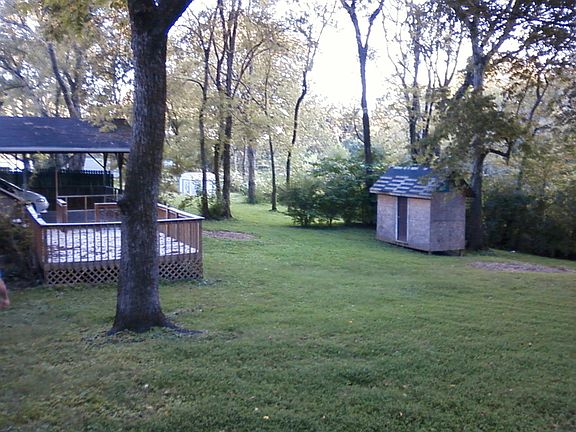 Backyard with shed & deck