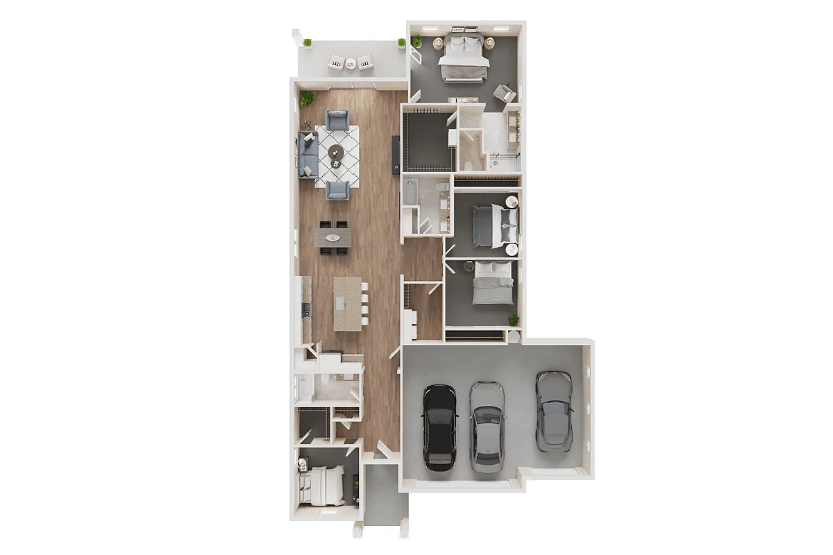 Floor plan 4 BED, 3 BATH - 2000 SF