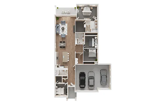 Floor plan 4 BED, 3 BATH - 2000 SF