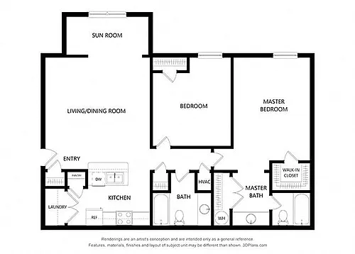 Floor plan Two Bedroom - ADA