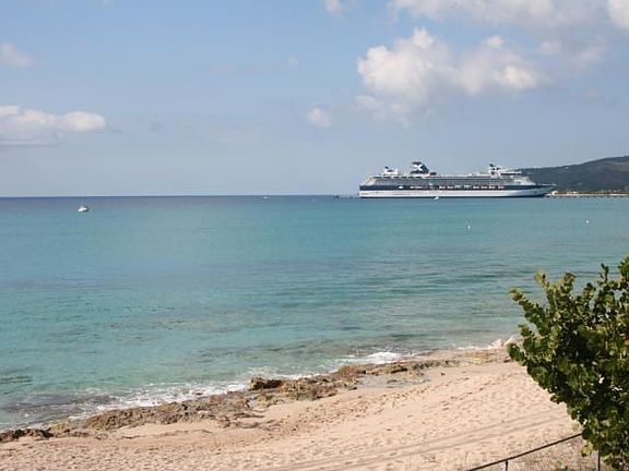 View of Frederiksted and cruise ship harbor