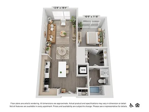 Floor plan A1 | 1 Bed | 1 Bath