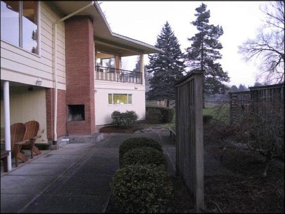 Patio and outdoor fireplace