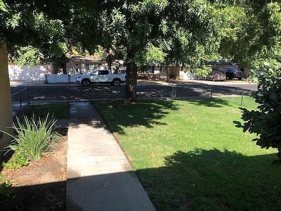 View of front yard from the front door.