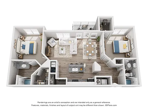 Floor plan B5a - Two Bedroom, Two Bathroom