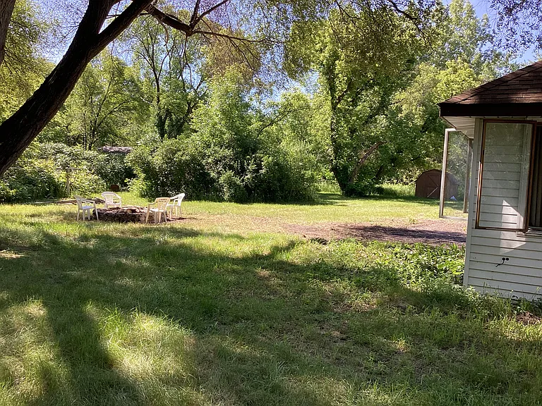 Burn pit in backyard.
