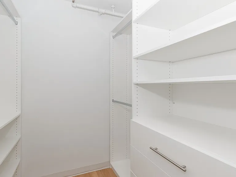 Ample closet space with room for storage