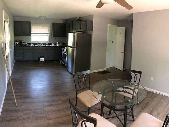 Kitchen and dining room (entrance at left)