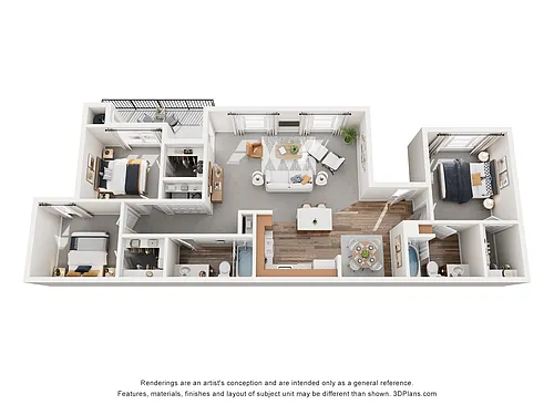 Floor plan C1 | 3 Bed | 2 Bath