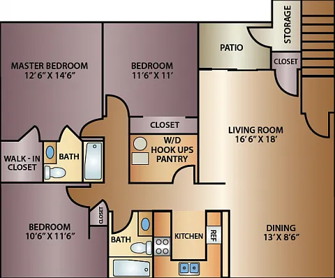 Cottonwood 3 Bed Floor Plan Cottonwood 3 Bed Floor Plan