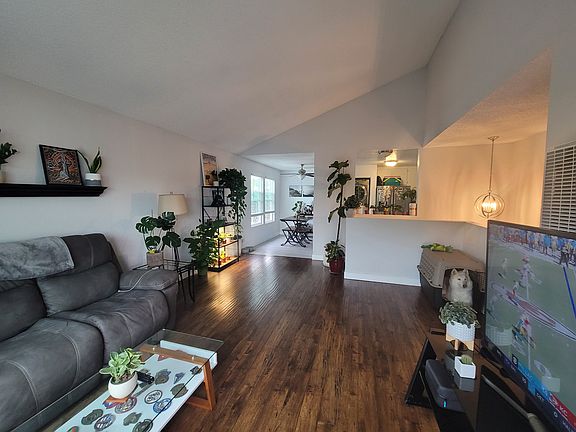 Living Room, view into kitchen / dining area