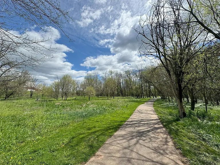 Riverside trail nearby