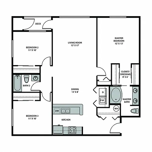 Floor plan Three Bed