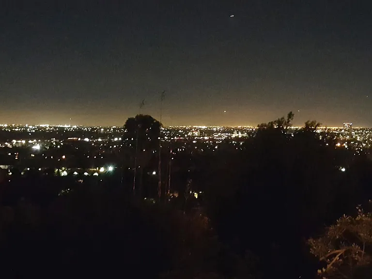 View at night from bedroom deck.