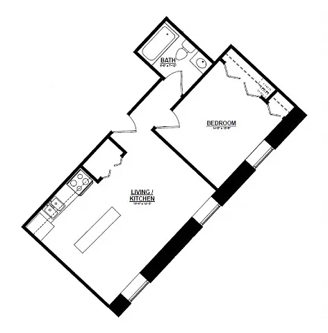 Floor plan The Argyle on Mass Ave One Bedroom A