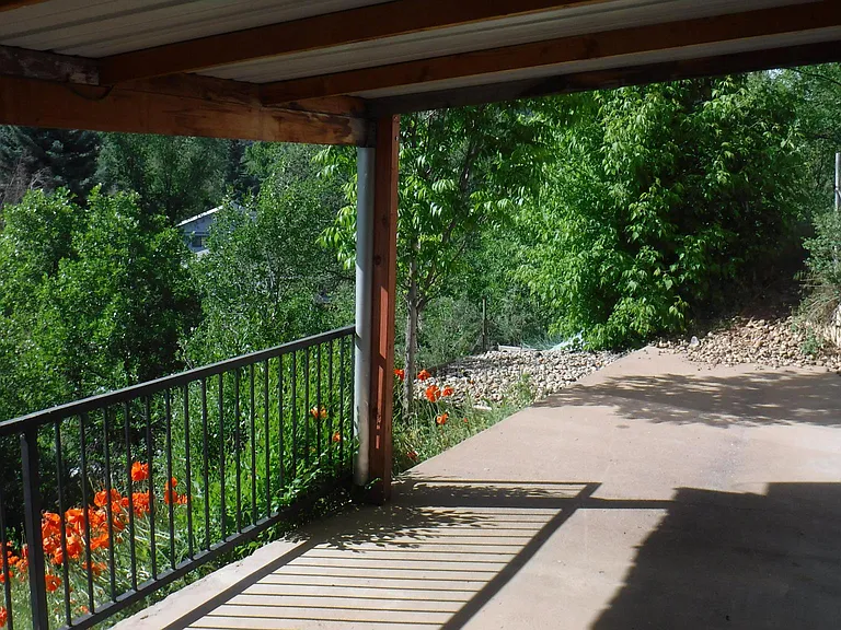 Private covered patio.