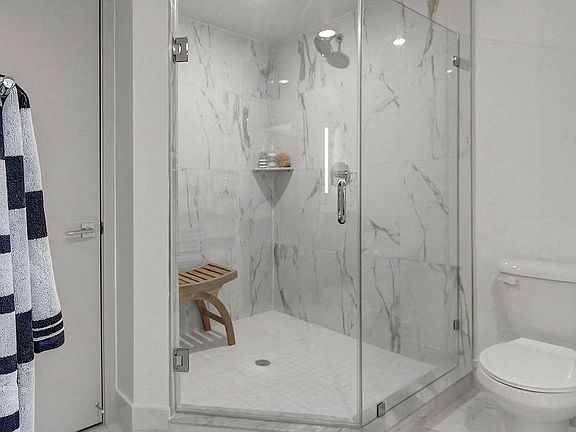Upgraded Bathroom with Frameless Walk-In Shower & Designer Finishes