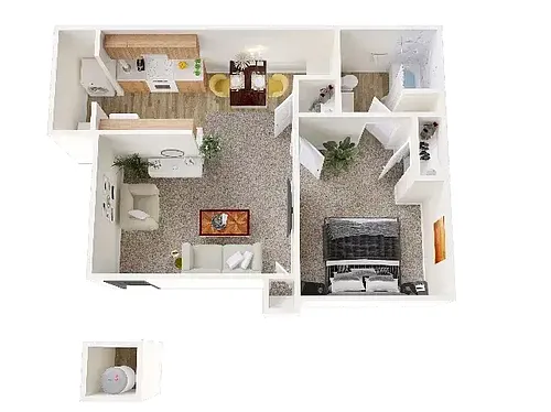 Floor plan 1 Bedroom / 1 Bath