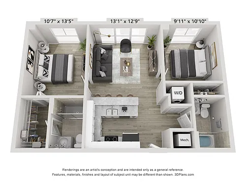 Floor plan 2/2 Bedroom