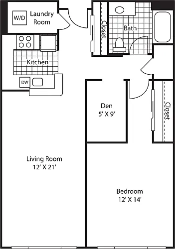 Floor plan One Bedroom 933