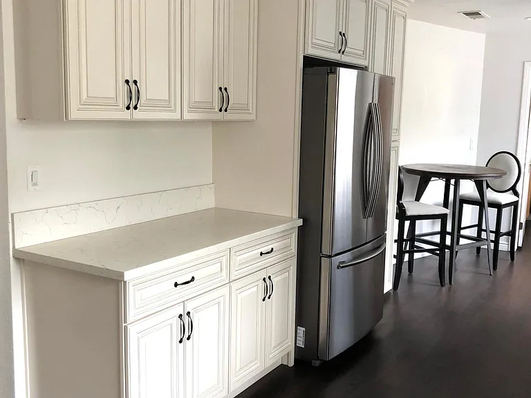 equipped with stainless steel refrigerator