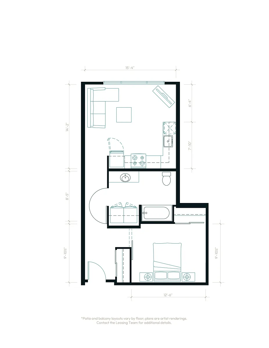 Floor plan Urban One Bedroom A