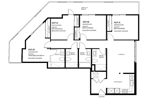 Floor plan PRE-LEASING GrandSuite 4x4 West-facing