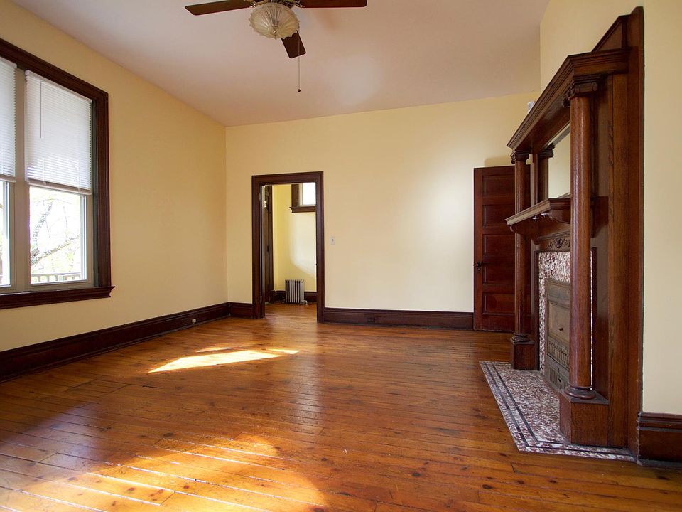 Living room looking into entry vestibule