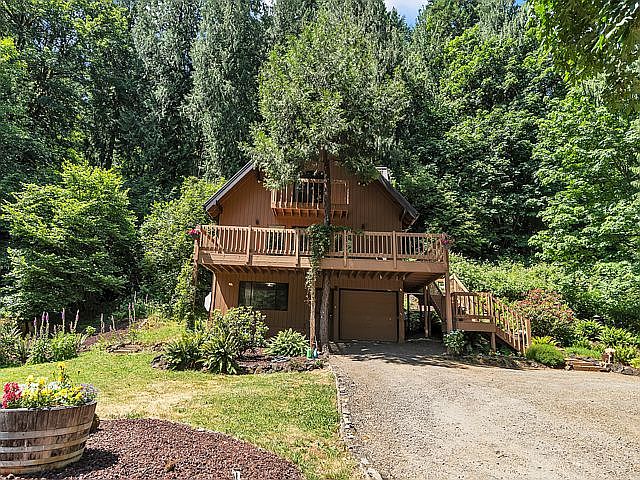 Facing front of house