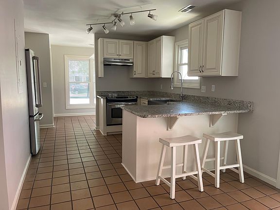View of kitchen from dining room