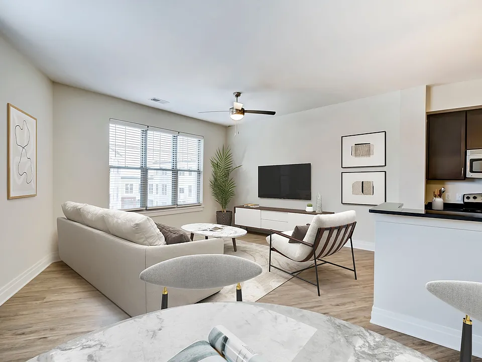Living Room, Dining Room and Kitchen
