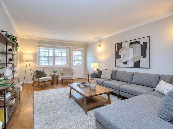 Living room, virtually staged