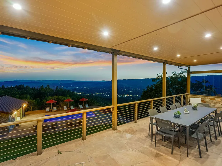 Main house rear patio sunset