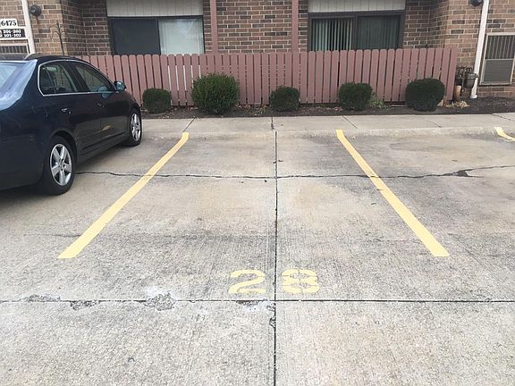 Designated parking space in front of building.