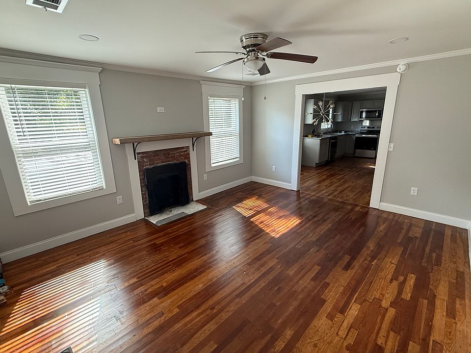 While the fireplace is not operational, it was part of the original home. We have added some modern touches to include power for entertainment above the mantle.