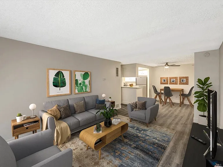 One Bedroom Living Room with Furniture
