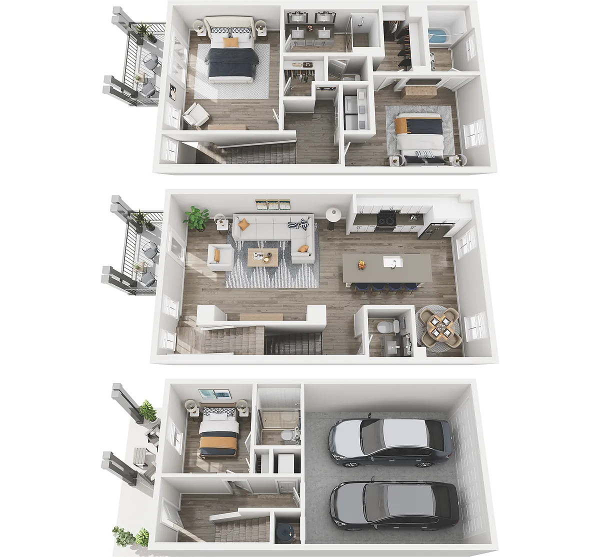 Floor plan 3A - Elllington Townhome with Attached Garage