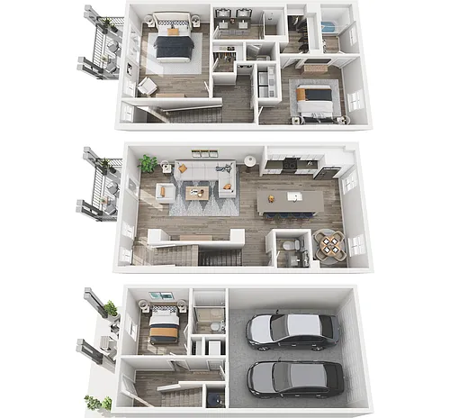 Floor plan 3A - Elllington Townhome with Attached Garage