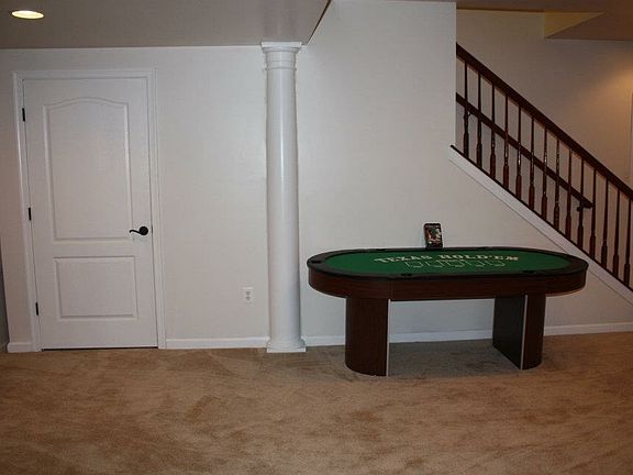 Finished basement with bar area