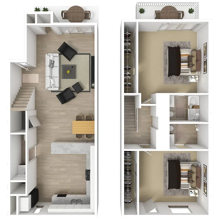 Floor plan 2 Bed 2.5 Bath