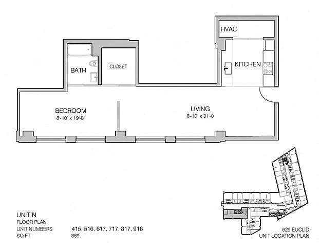 Floor plan L1-889