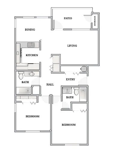 Floor plan Two-Bedroom