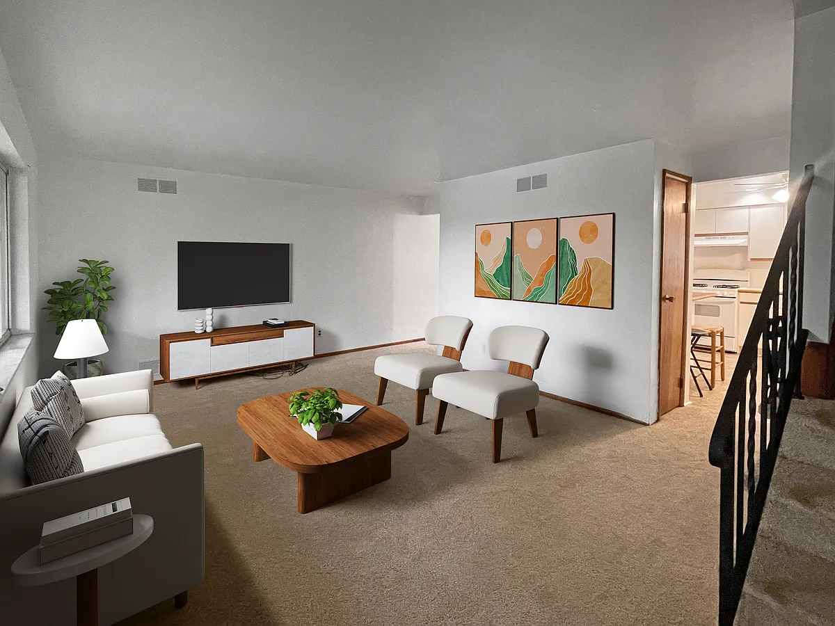 Living Room Virtually Staged - 1324-1326 Hassler St