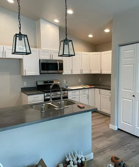 Fully Equipped kitchen, Refrigerator not shown. Large pantry.